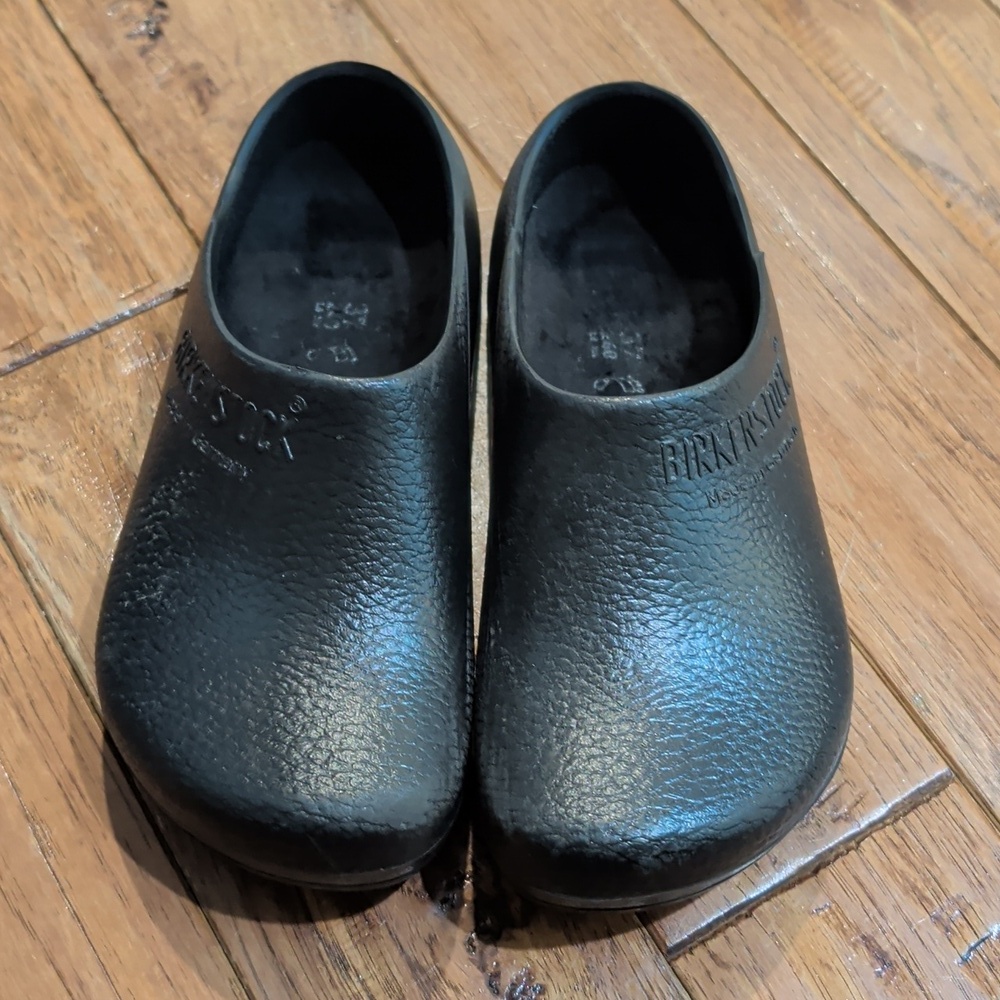 Birkenstock Profi Birki Textured Black Slip-On Work Shoes - Picture 2 of 9